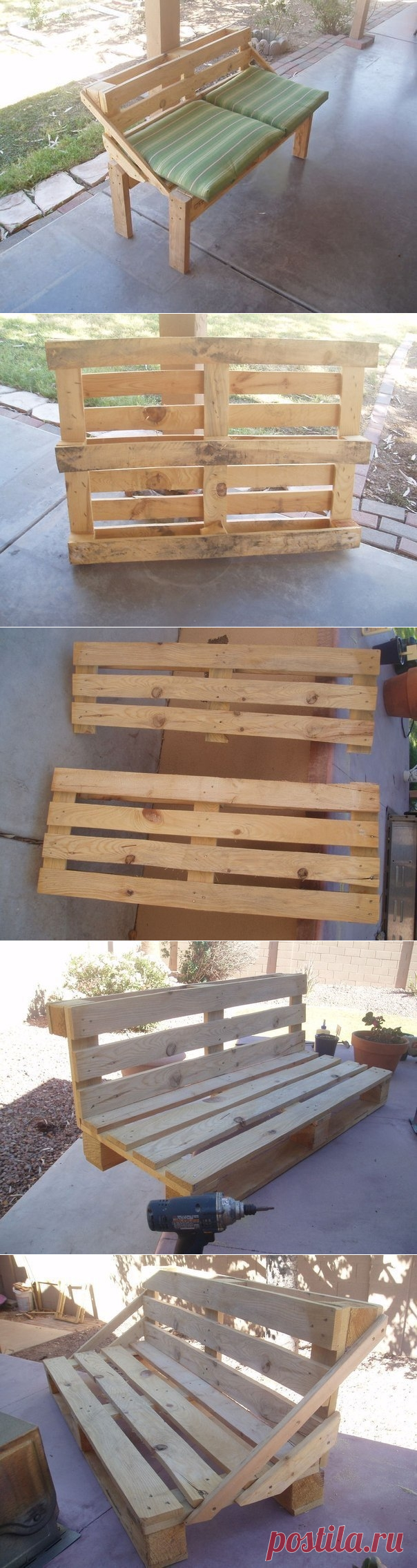 Превращаем деревянный поддон в дачную скамейку