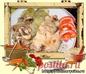 Свинина с грибами и картофелем, запеченная в фольге - Рецепт приготовления