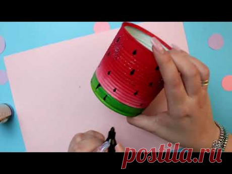 DIY Баночки для канцелярии Фрукты. Артподготовка