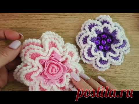 #вязание//ОООЧЕНЬ КРАСИВЫЙ ЦВЕТОК крючком#маниявязания