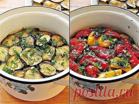 Закуска из маринованных баклажанов и перцев-гриль / Женское счастье!