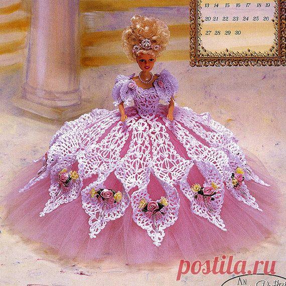 Annies Attic Royal Ballgowns Crochet Pattern, Miss September 1998, for Barbie…