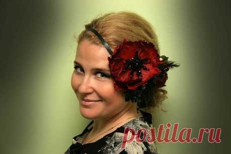 Fabulous Exclusive Leather Blossom Headband by meudeus on Etsy
