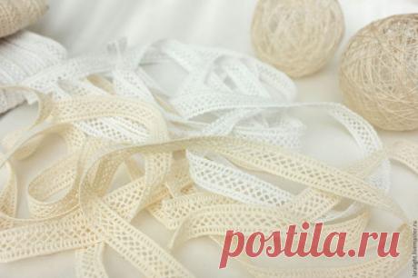 Купить Кружево льняное, 13мм - кружево, кружево для отделки, кружево хлопок, кружево для декора