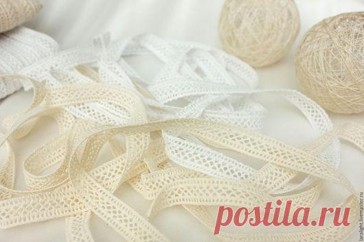 Купить Кружево льняное, 13мм - кружево, кружево для отделки, кружево хлопок, кружево для декора