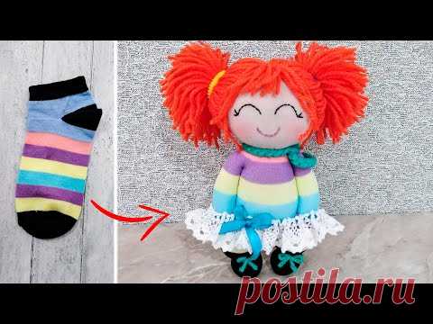 Чудесная кукла из носков. Ваши дети будут в восторге!