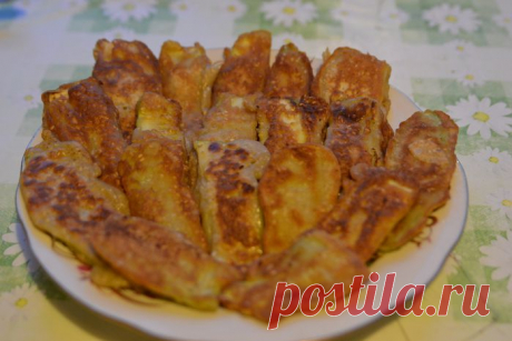 Кабачки в кляре с кунжутом.