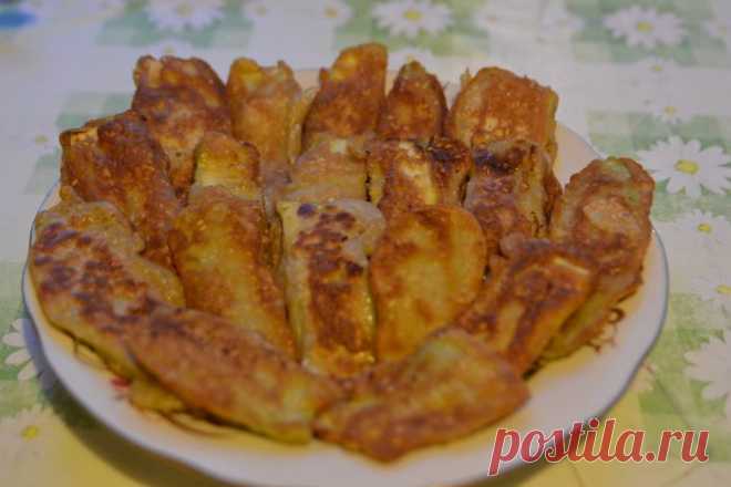 Кабачки в кляре с кунжутом.