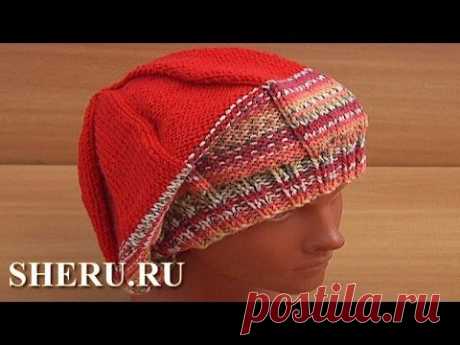 Шапочка спицами для начинающих Урок 39 Часть 2 из 2 Вязание - YouTube
