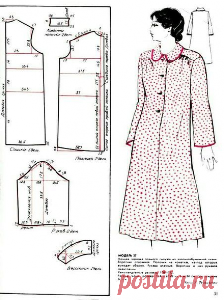 14 моделей ретро халатов и ночных рубашек для пышных дам! Схемы выкроек! | Юлия Жданова | Яндекс Дзен
