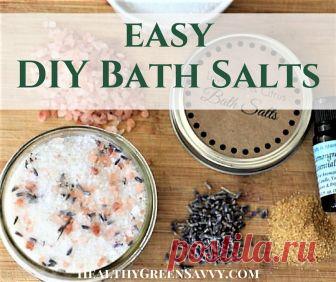 DIY Bath Salts ~ Absurdly Easy Homemade Gift! | HealthyGreenSavvy These DIY bath salts are RIDICULOUSLY easy, super-cheap, and make a fabulous homemade gift with very little work. They're indulgent and healthy, too!