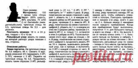 Вязание плотных перчаток - 27 Марта 2012 - СХЕМЫ ВЯЗАНИЯ - Вязание крючком и спицами