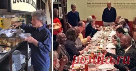 Джон Бон Джови открыл 2 благотворительных ресторана, в которых нуждающиеся могут поесть бесплатно . Милая Я