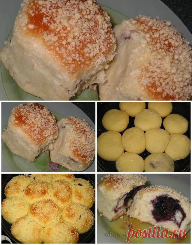 Вкусные рецепты: Булочки с наполнителем и посыпкой