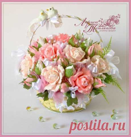 Конфетная свадебная корзинка. Конфеты Raffaelloи Арфа. / Рукоделие