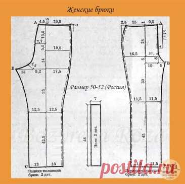✂ Схема женских брюк✂ | Интересный контент в группе Dress-Making.ru (выкройки, шитье, крой и вышивка) в ОК (Одноклассники)