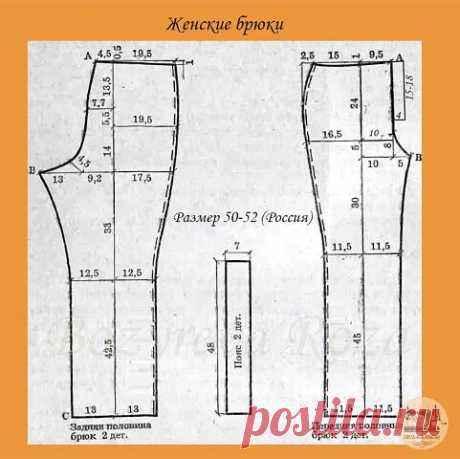 ✂ Схема женских брюк✂ | Интересный контент в группе Dress-Making.ru (выкройки, шитье, крой и вышивка) в ОК (Одноклассники)