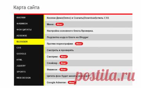 Карта блога Blogger | Школа Bloggera