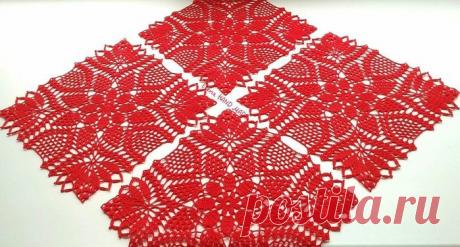 Квадратная салфетка крючком