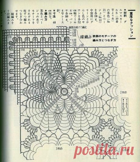 Ажурные подушки из квадратных мотивов — Рукоделие