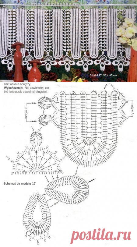 Ажурные занавески крючком
