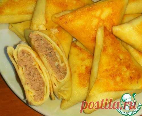 Треугольные блинчики с начинкой 