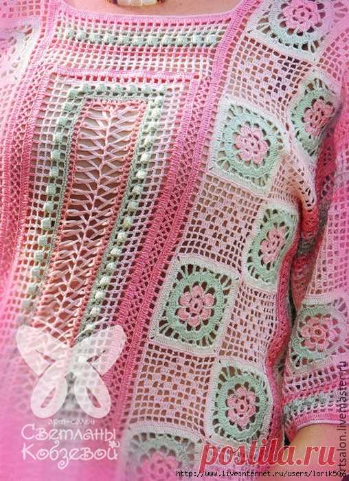 Для вдохновения. Филейные туники - запись пользователя Valen Tina (Валентина) в сообществе Вязание крючком в категории Женская одежда крючком. Схемы и описание
