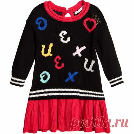 Deux Par Deux - Girls Black Knitted Dress | Childrensalon
