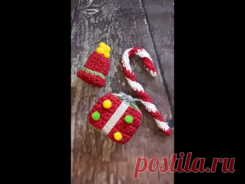 ШАПКА - простая новогодняя игрушка на елку крючком/ DIY /  вязание для начинающих