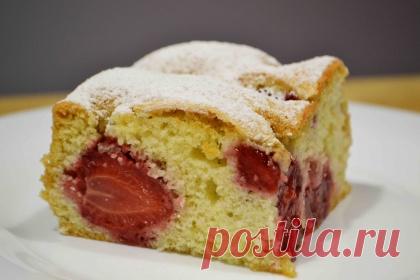 Простой Летний Пирог с Клубникой