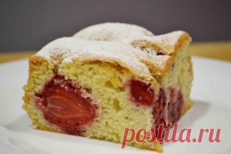 Простой Летний Пирог с Клубникой