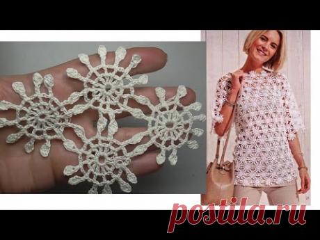 СКАЗОЧНЫЙ и ПРОСТОЙ мотив крючком для потрясающей кофты