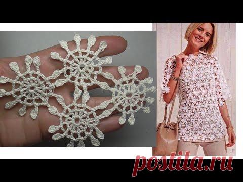 СКАЗОЧНЫЙ и ПРОСТОЙ мотив крючком для потрясающей кофты