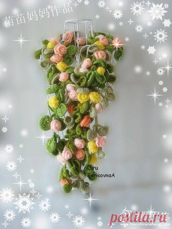 Цветочный шарф от miaomiaomama. Фото, схемы. /