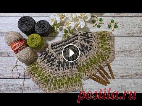 Жакет (кардиган) крючком. Мозаичное вязание. Часть 1. Обзор. Узор "Зигзаг" (вяжем 1-4 ряды). Альбом на сайте "Knithub. Вязание от Светланы Заец" https://knithub.ru/ (схемы, описание, фото процесса вязания): https://knithub.ru/%d0%96%...