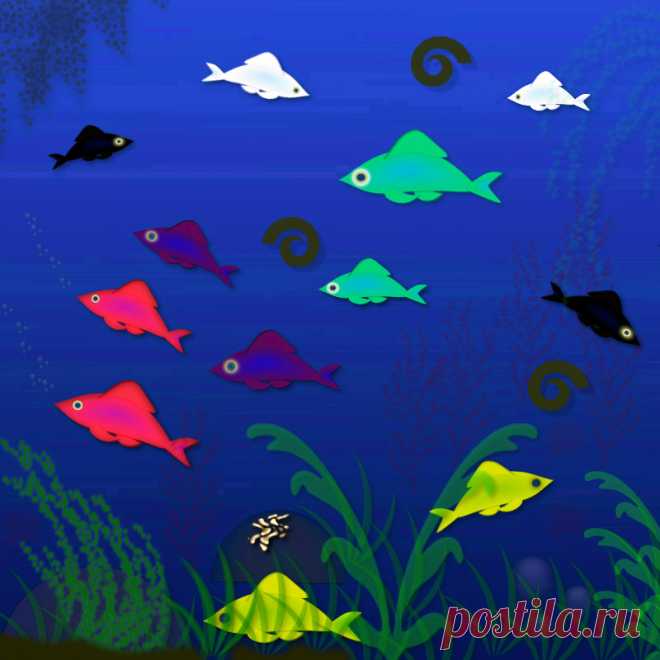 МОРСКИЕ ФАНТАЗИИ. АКВАРИУМ
Творчество в фотошопе на досуге. Волшебство геометрии. Обычные геометрические фигуры - круги, квадраты, треугольники в необычном ракурсе. Если добавить немного краски, фантазии, идей, креатива, настроения - получаются вот такие картинки )))