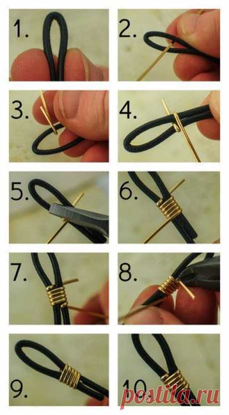 (38) #DIY #JEWELRY How to Finish Leather Cord with Wire | Unkamen Supplies | Бисер