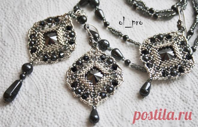 Гематит в серебре | biser.info - всё о бисере и бисерном творчестве