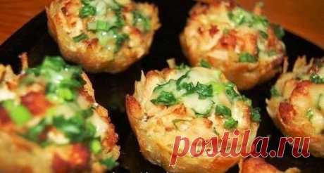 картофель с куриным филе под чесночно-сырным соусом