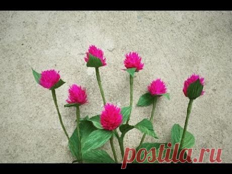 ABC TV | How To Make Globe Amaranth Paper Flowers From Crepe Paper - Craft Tutorial