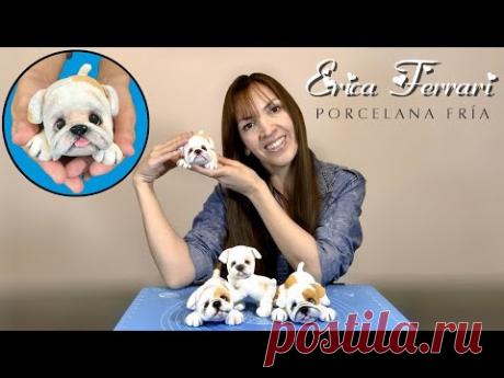 🐶 Erica Ferrari Porcelana Fría | Cachorro Corcho Bulldog | Clase Gratis | DIY | Tutorial Fácil