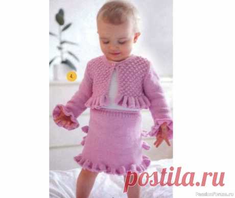 Костюм с оборками для малышки. Описание | Вязание спицами для детей