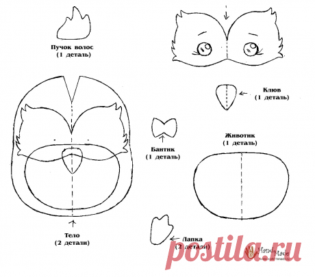 Игрушки из фетра. Выкройка.