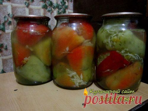 Перец фаршированный капустой | Рецепты на зиму