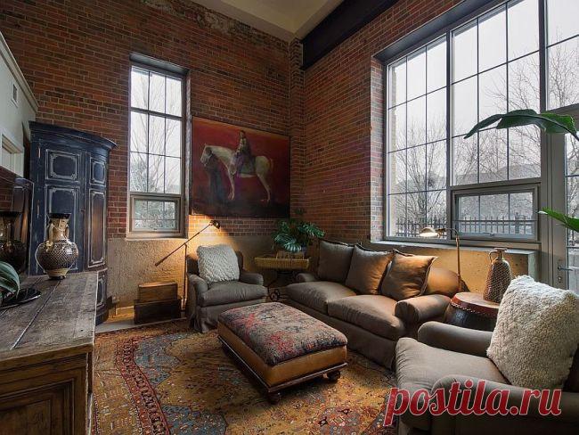 Кирпичная кладка в интерьере современной гостиной — Правильные идеи ремонта