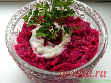 Салат свекольный с чесноком