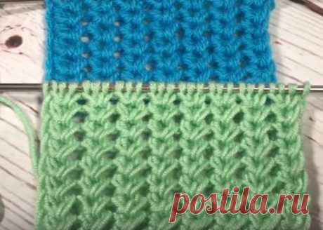 Вязание спицами - Узоры спицами - Два узора: ажурный вертикальный колос и рельефная резинка
