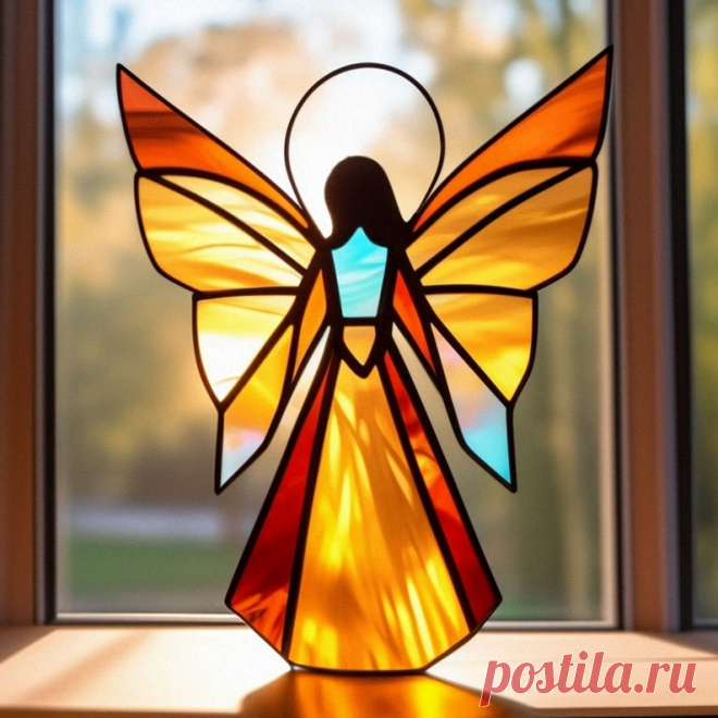 Red Heart Angel Stain Glass, Angel Suncatcher colgante ventana ornamento jardín regalo memoria arte decoración pintada a mano hermosas piezas bautizo - Etsy Chile