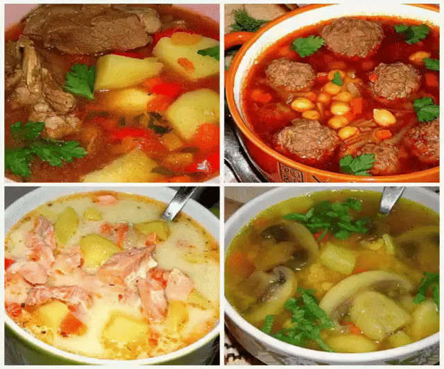 Рецепты 10 самых вкусных супов!
1. Ароматный супчик с копчёной курицей и плавленным сырком
копчёный окорочок — 300 гр
плавленный сыр — 3 стол ложи (у меня виола )
картошка — 3 шт
морковь — 1 шт
репчатый лук — 1 шт
зелень укропа — для подачи
соль и специи — по вкусу
растительное масло — для жарки
Сварить окорочок ,вынуть из бульона разобрать на волокна и переложить обратно в бульон
Далее добавить нарезанный кубиками картофель и мелко нарезанную морковь (или натёртая на тёрк...