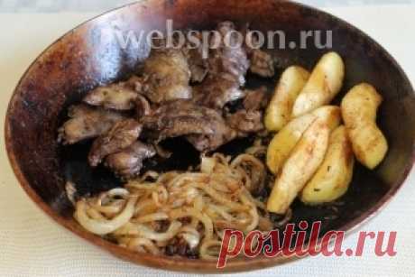 Куриная печень с яблоками